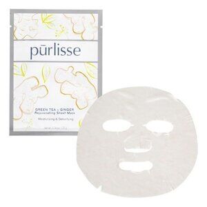 Purlisse Green Tea Ginger Rejuvenating Sheet Face Masks Spa Facial Moisturizes‎
